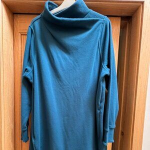 EUC Athleta Cozy Karma Mock Neck Dress Teal Blue 1X